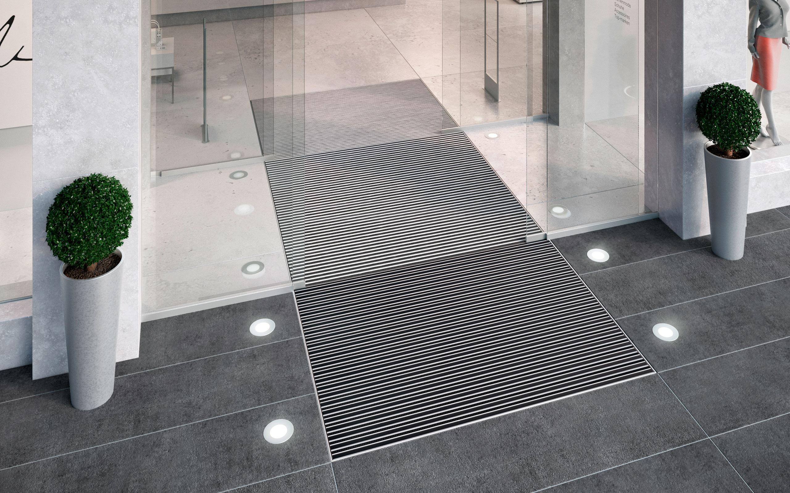 Effective entrance matting through three clean-off zones